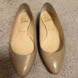 Christian Louboutin Nude leather ballet flats, Size 36.5.